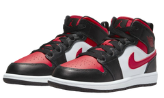 Jordan 1 Mid Black Fire Red (PS)