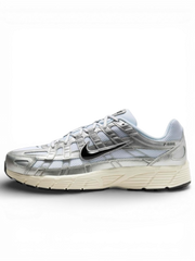 Nike P-6000 White Metallic Silver Flat Silver Black